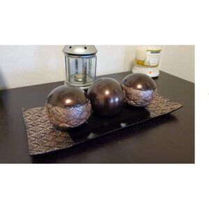 New Dublin Home Decor Tray and Orbs Set - Coffee Table Decor - Centerpeice